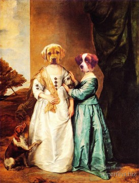 Arte original de Toperfect Painting - La familia de los perros revisión de los clásicos.